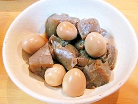 板こんにゃくとうずら卵の煮物